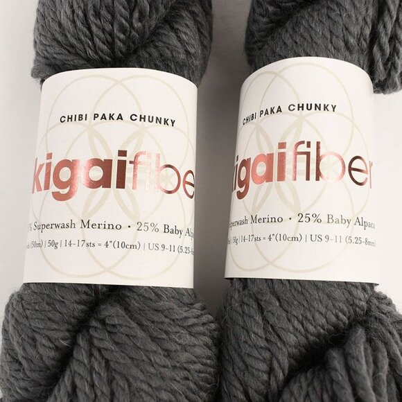 Ikigai Fiber Chibi Paka Chunky Yarn 2 Skeins Superwash Merino Baby Alpaca Iron - Picture 3 of 4